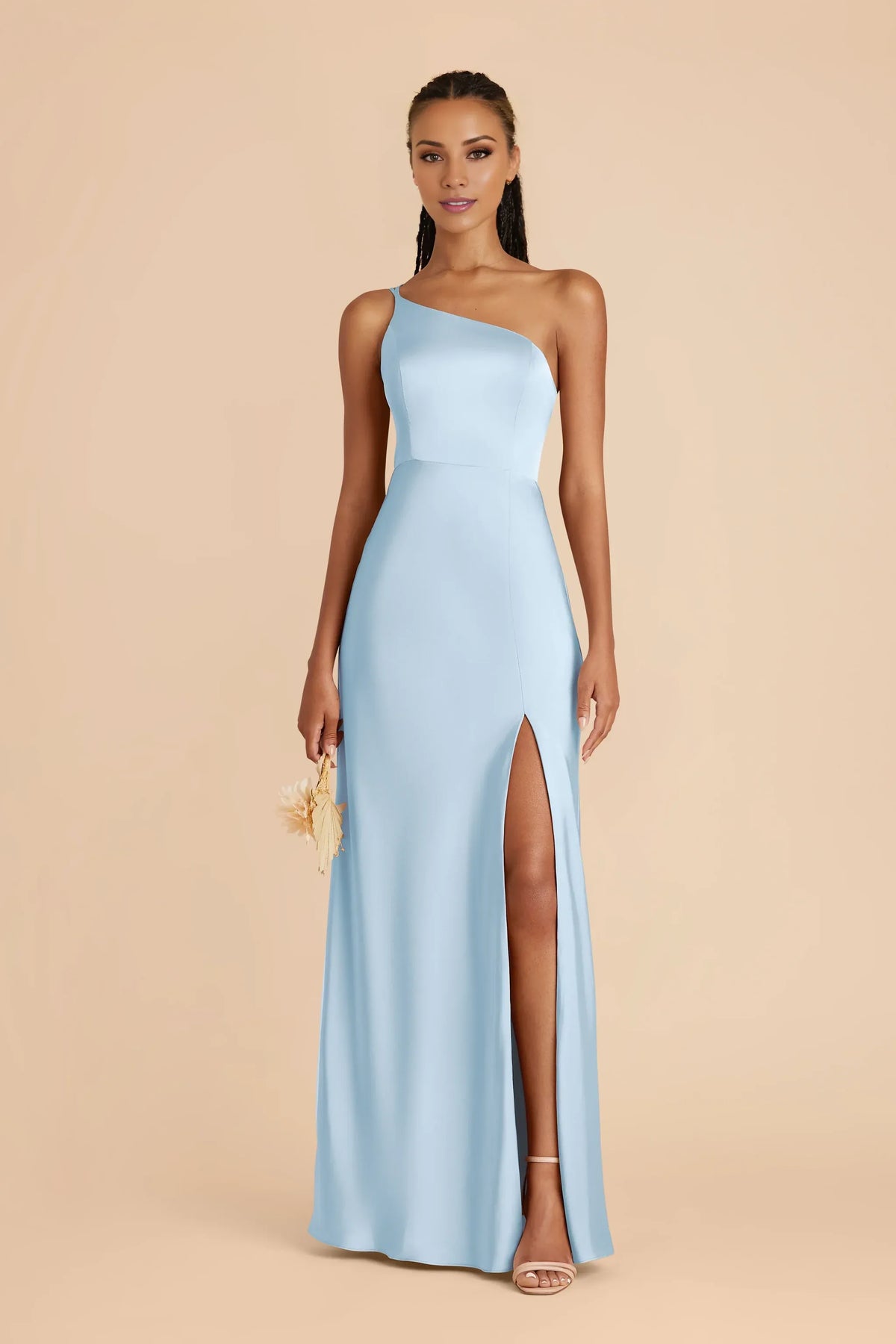 Mermaid Spaghetti Strap Satin High Slit Wedding Dress - Yihuiw by Yihuiw
