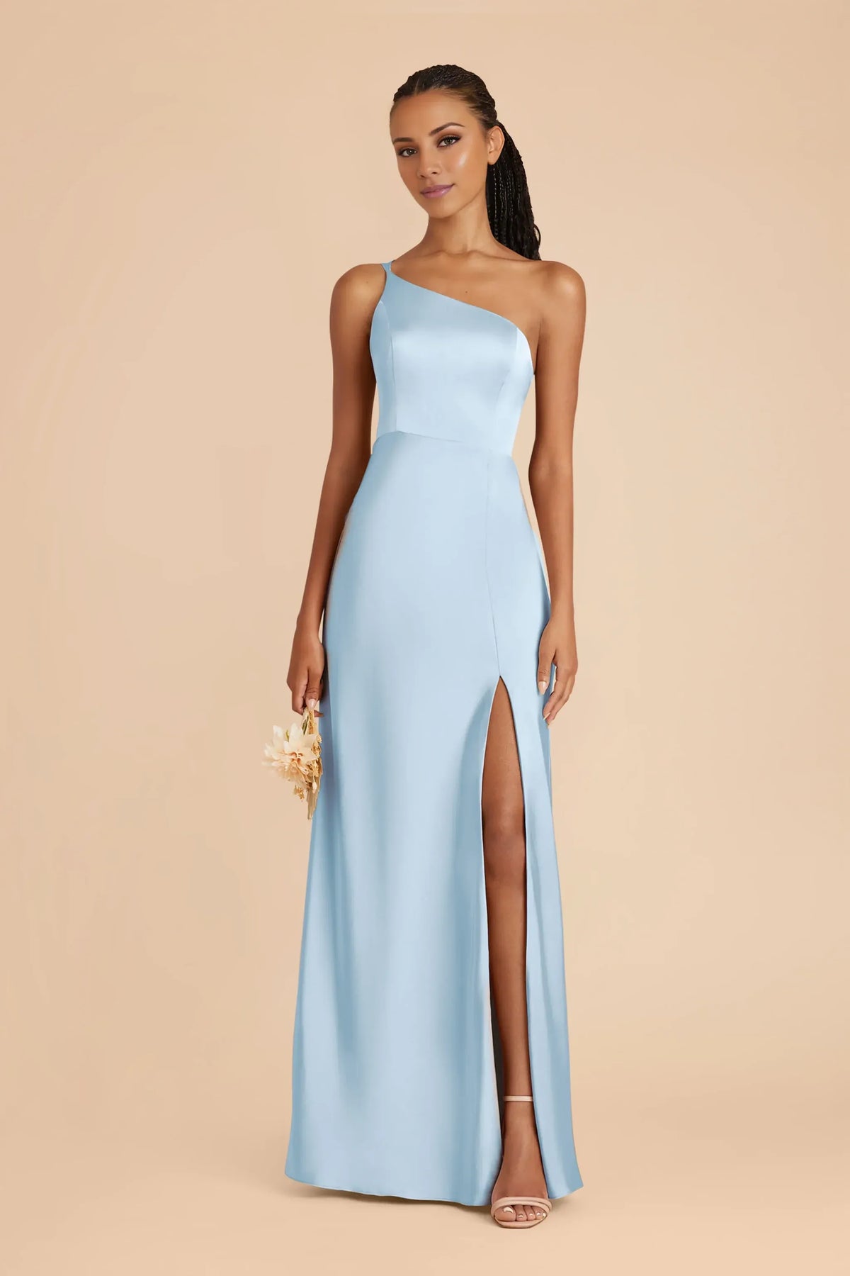 Mermaid Spaghetti Strap Satin High Slit Wedding Dress - Yihuiw by Yihuiw