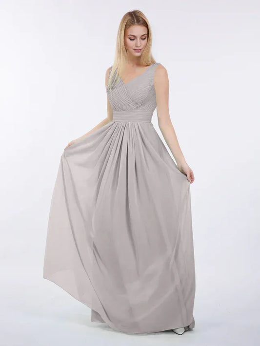 Empire Waist Chiffon Sleeveless Pleated Wedding Dress - Yihuiw by Yihuiw