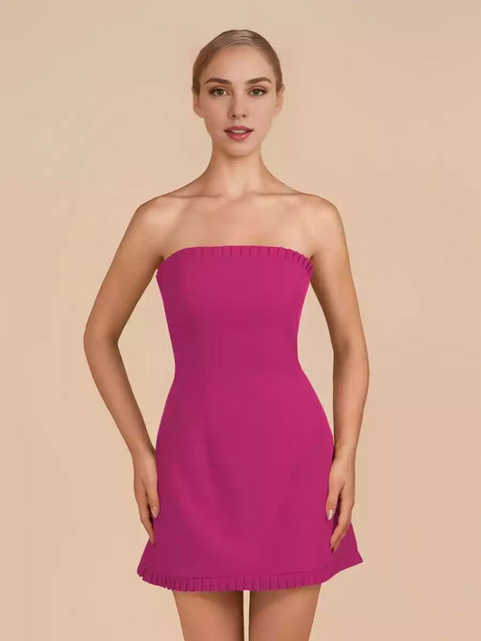 Easy to seduce off shoulder A-line mini sleeveless ruffle lace up back Homecoming Dresses