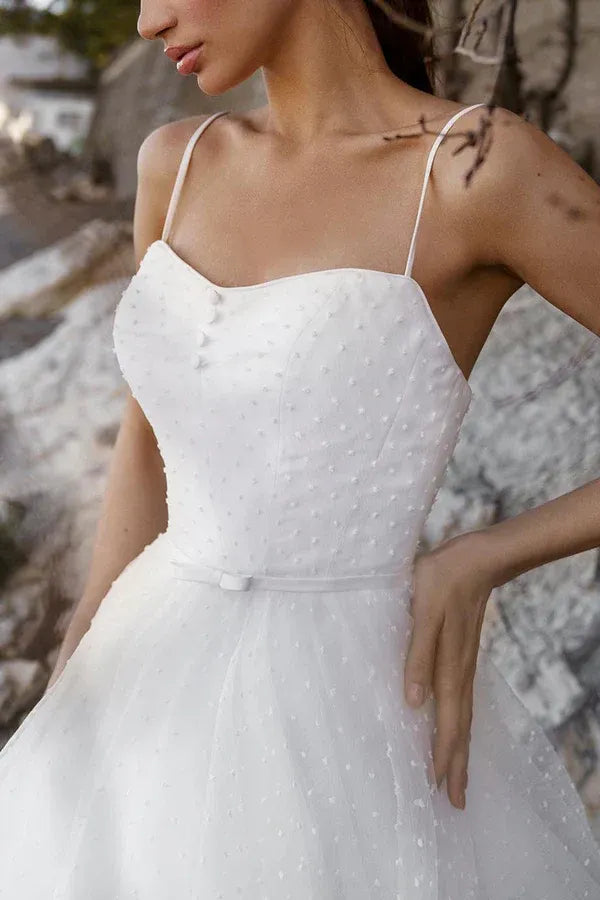 A-Line Sweetheart Floor-Length Wedding Dress - Yihuiw by Yihuiw