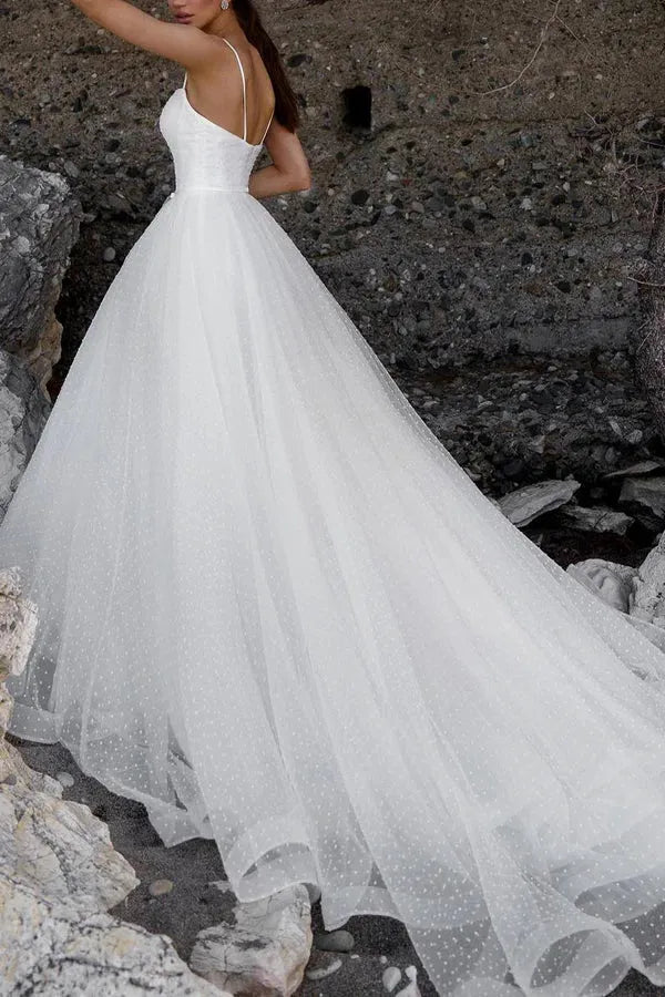 A-Line Sweetheart Floor-Length Wedding Dress - Yihuiw by Yihuiw