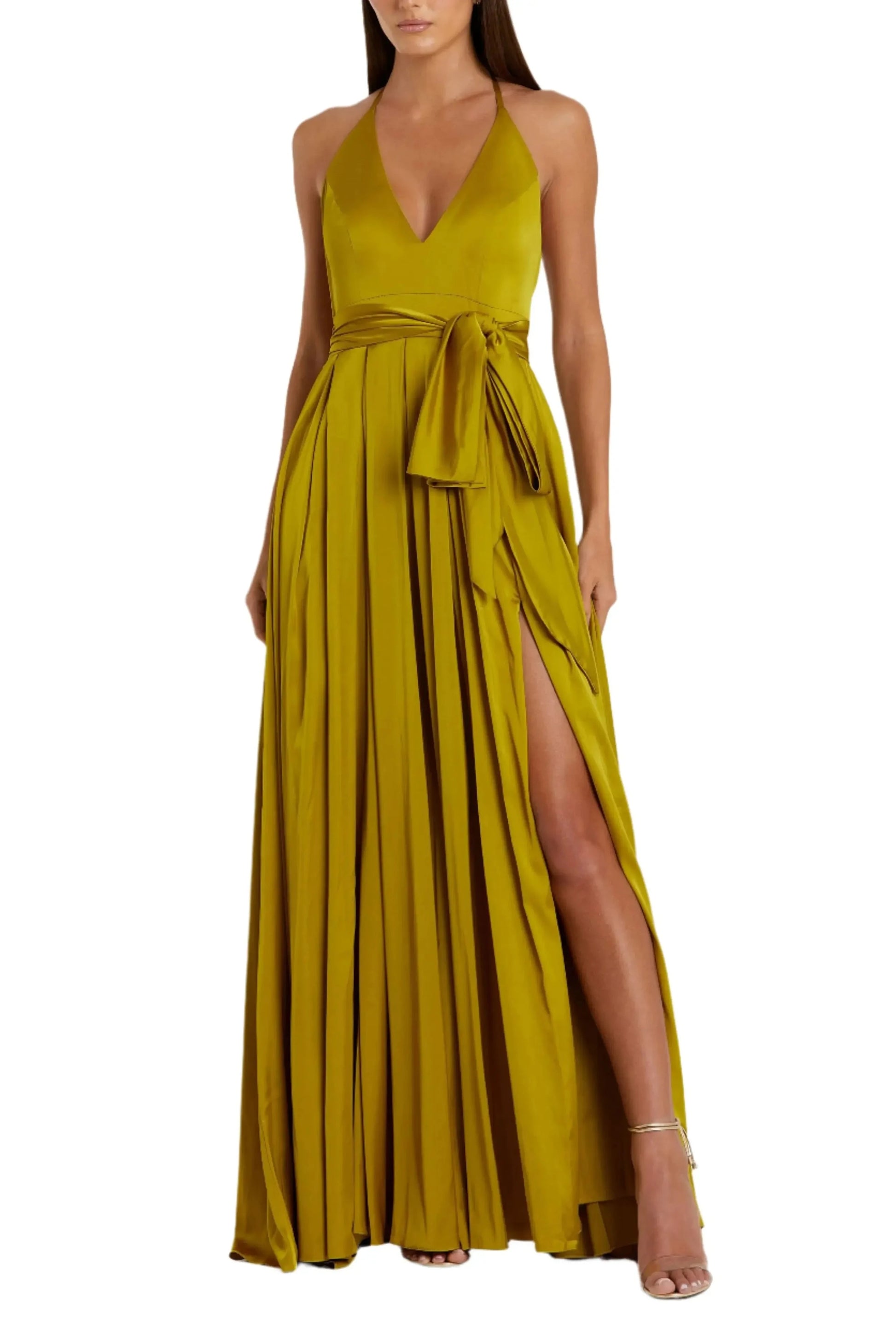 Elegant A Line Halter Neck Sleeveless Open Back Maxi For Women Evening Dress by YiHuiw