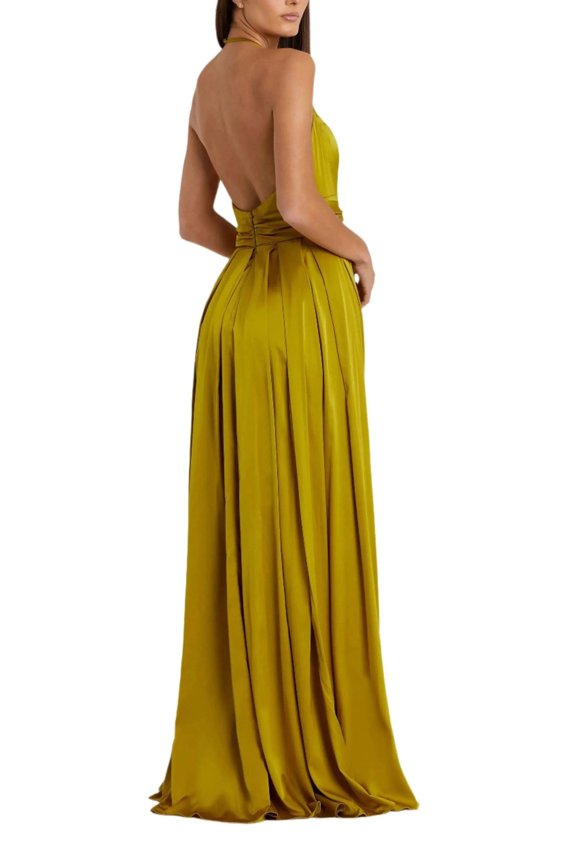 Elegant A Line Halter Neck Sleeveless Open Back Maxi For Women Evening Dress by YiHuiw