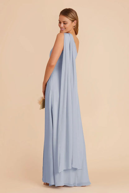 A-Line One-Shoulder Open Back Floor-Length Wedding Dress - Yihuiw by Yihuiw