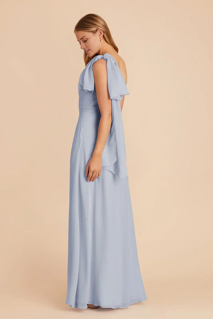 A-Line One-Shoulder Open Back Floor-Length Wedding Dress - Yihuiw by Yihuiw