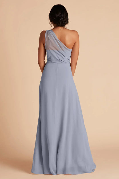 A-Line One-Shoulder Sleeveless Floor-Length Wedding Dress - Yihuiw by Yihuiw