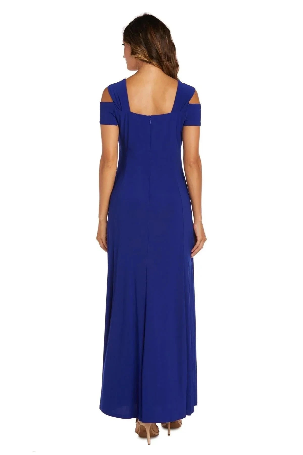 Elegant A-Line Square Neck Cold Shoulder Zipper Back Floor Length Prom Dress by YiHuiw