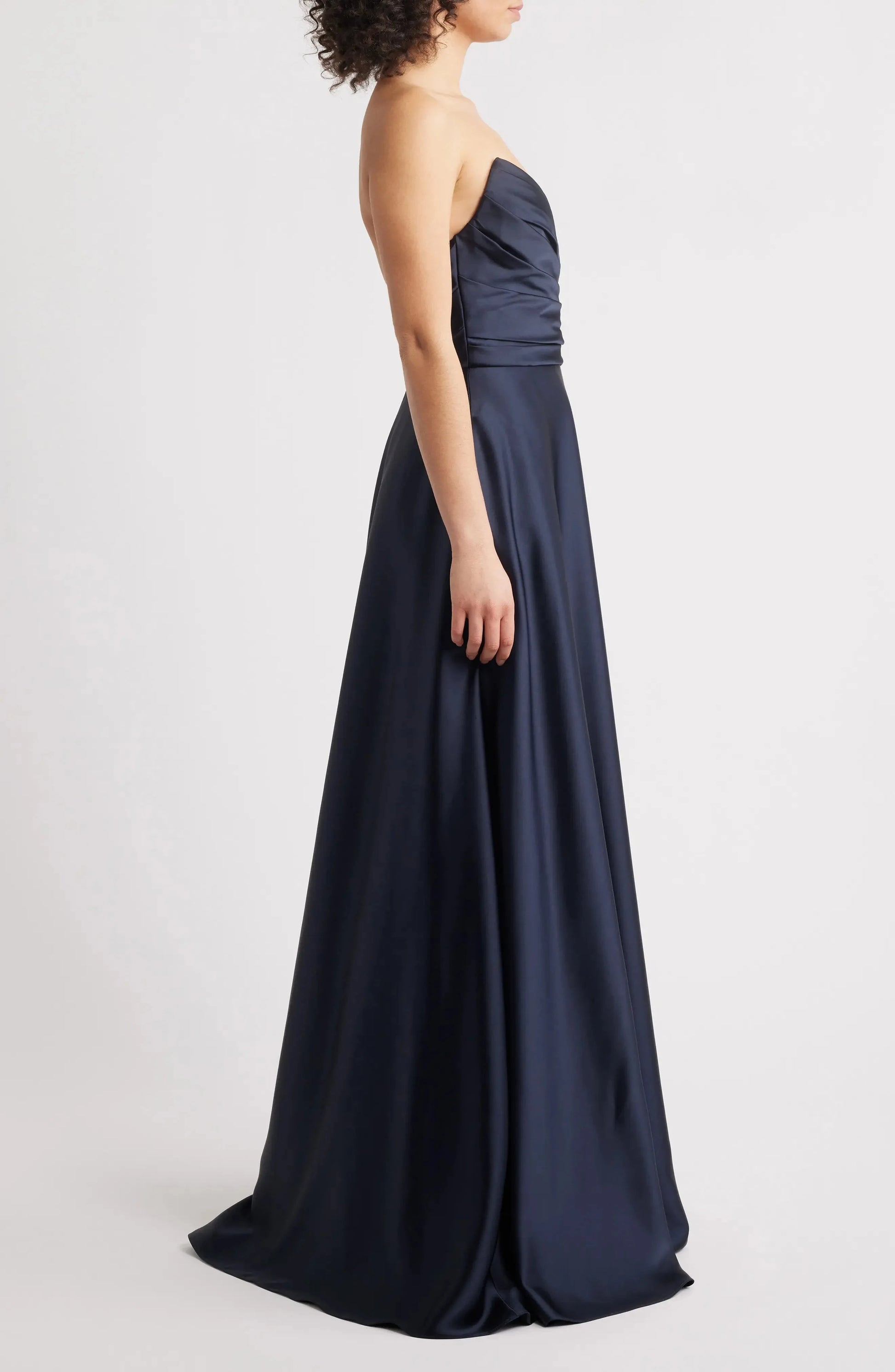 Elegant A-Line Strapless Cross Accent Open Back Maxi For Women Evening Dress by YiHuiw