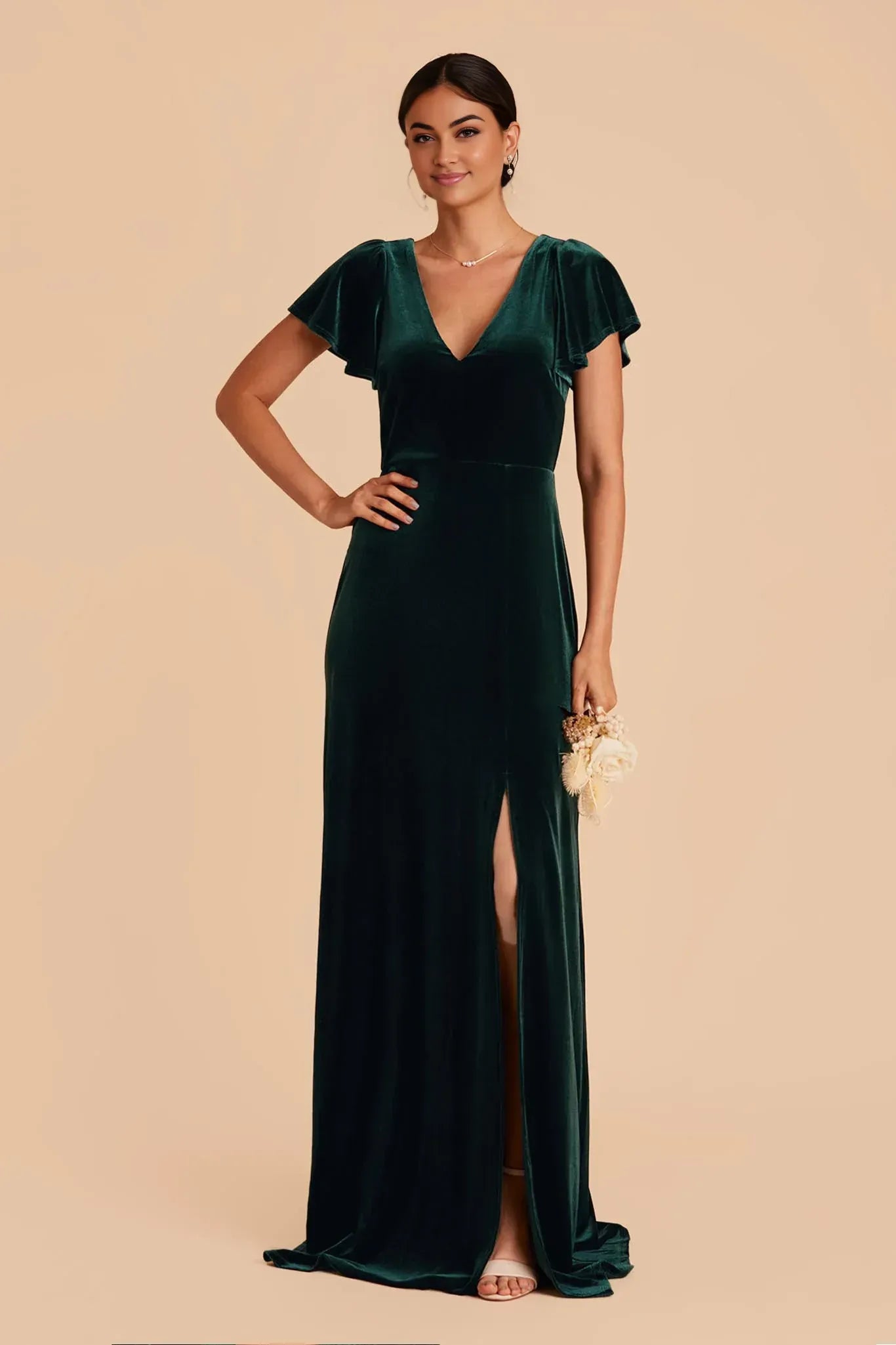 A-Line V-Neck Floor-Length Wedding Dress - Yihuiw by Yihuiw