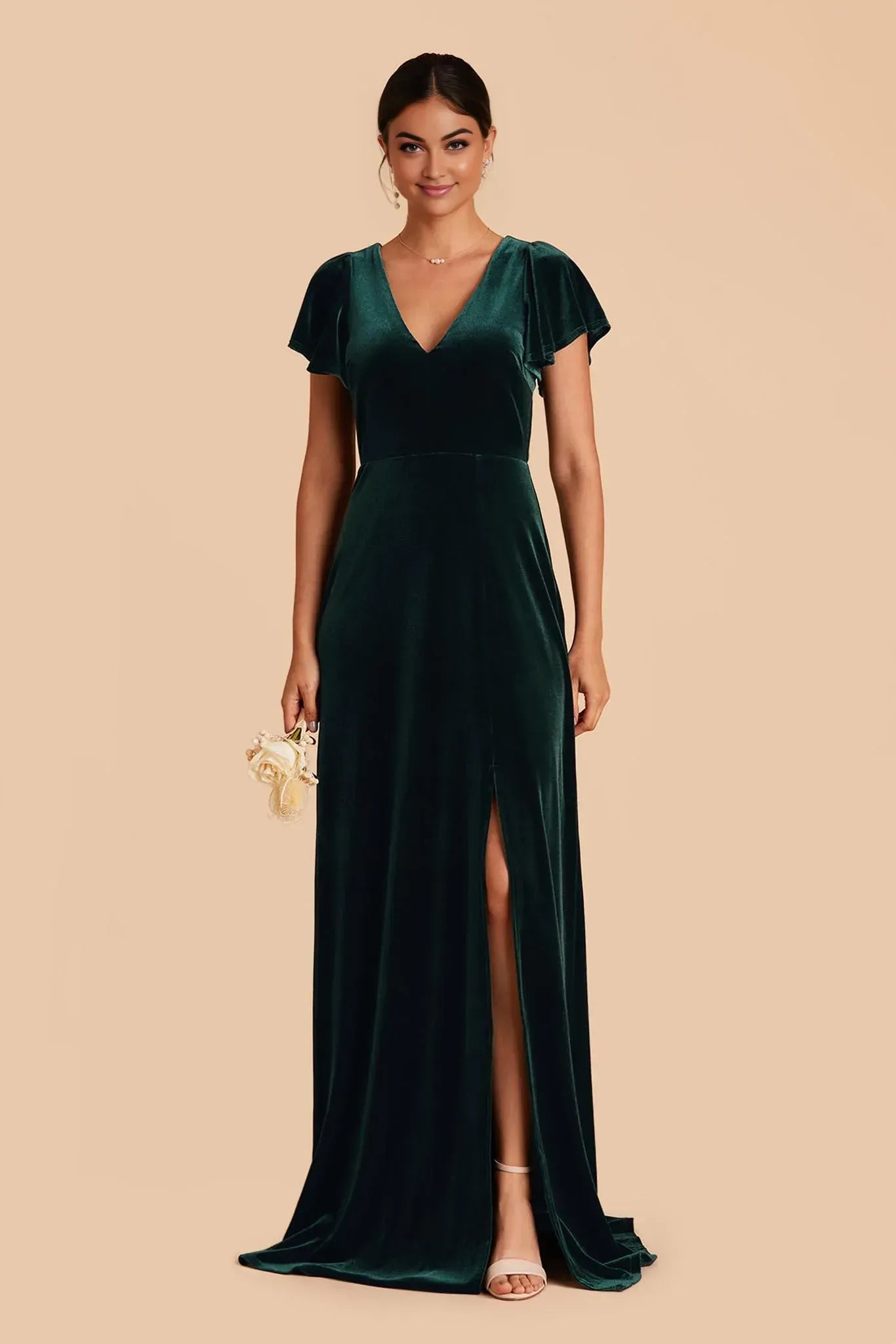 A-Line V-Neck Floor-Length Wedding Dress - Yihuiw by Yihuiw