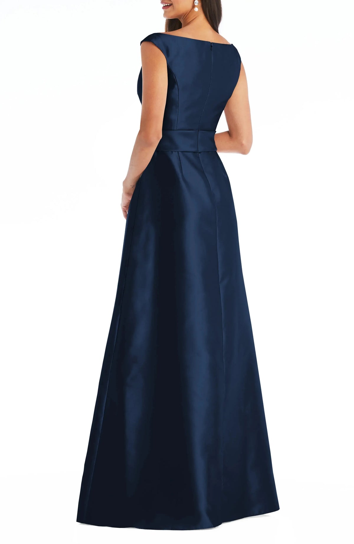 Elegant A Line V Neck Sleeveless Zip Back Maxi For Ladies Evening Dress by YiHuiw