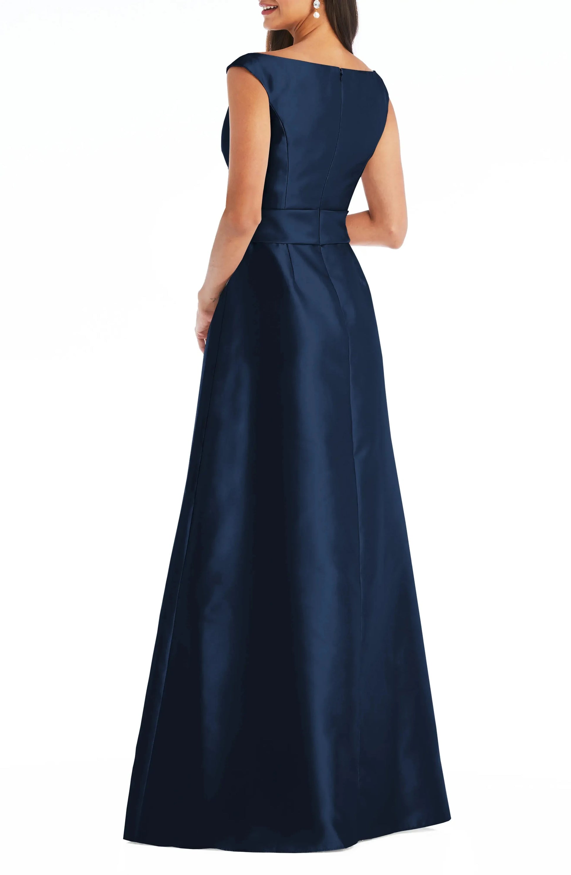 Elegant A Line V Neck Sleeveless Zip Back Maxi For Ladies Evening Dress by YiHuiw