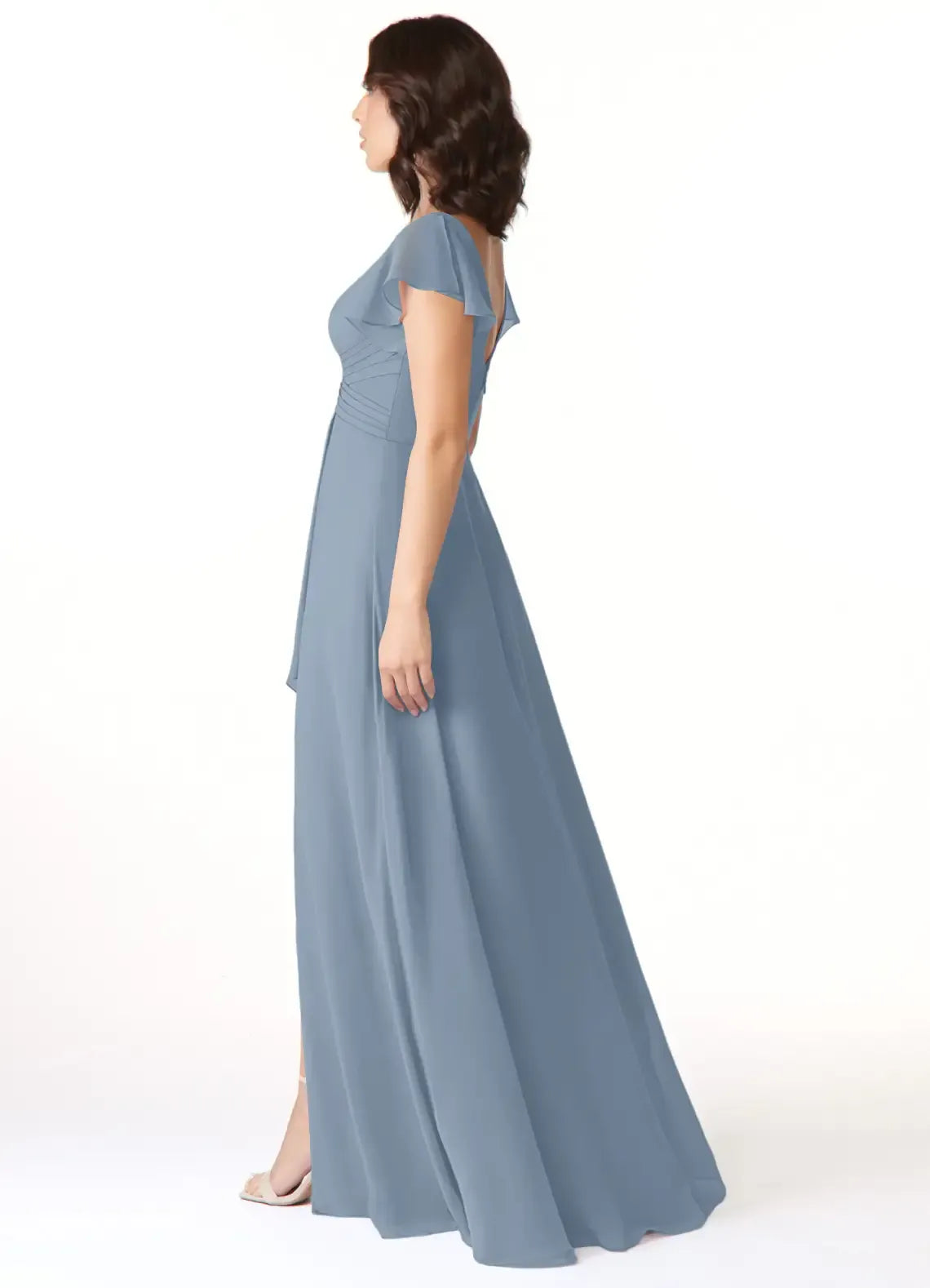 A-Line V-Neck Floor-Length Wedding Dress - Yihuiw by Yihuiw