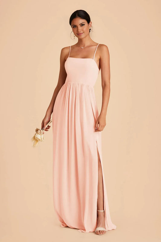 Empire Waist Spaghetti Strap Floor-Length Wedding Dress - Yihuiw by Yihuiw