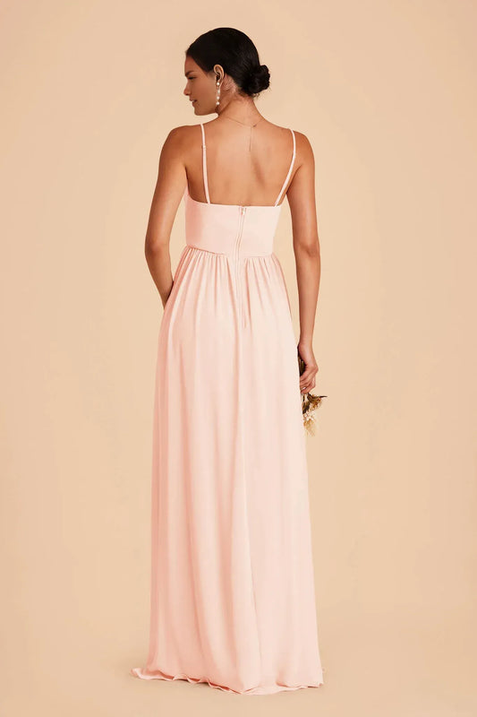 Empire Waist Spaghetti Strap Floor-Length Wedding Dress - Yihuiw by Yihuiw
