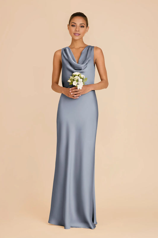 Mermaid Cowl Neck Sleeveless Floor-Length Wedding Dress - Yihuiw by Yihuiw
