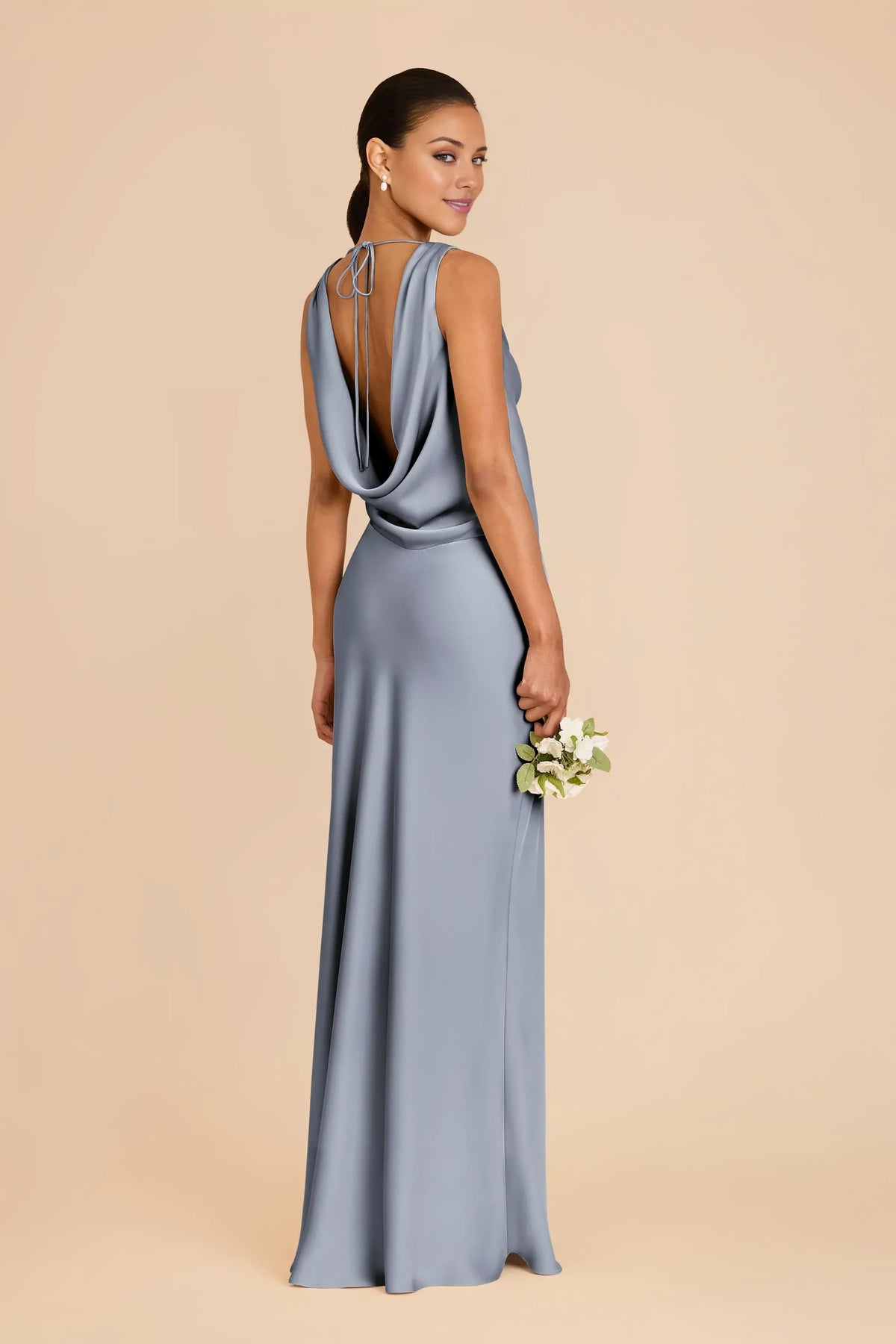 Mermaid Cowl Neck Sleeveless Floor-Length Wedding Dress - Yihuiw by Yihuiw