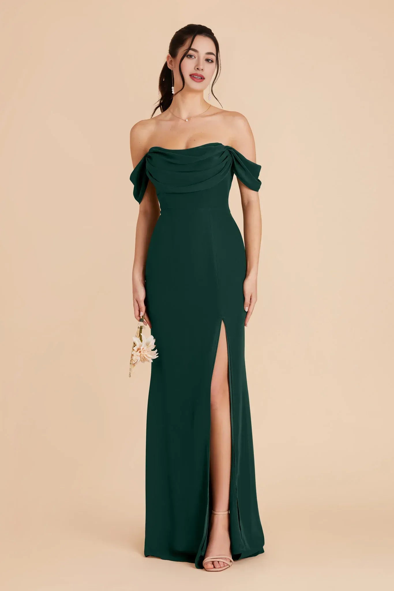 Mermaid Off-Shoulder Short Sleeve Draped Floor-Length Wedding Dress - Yihuiw by Yihuiw