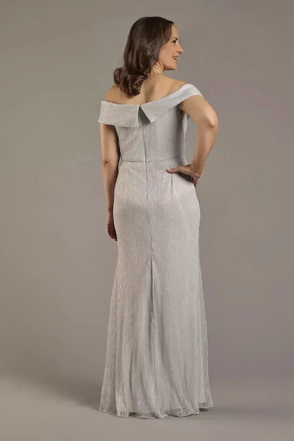 Elegant Mermaid Off Shoulder Sleeveless Zipper Back Floor Length Mother of the Bride Dress by YiHuiw