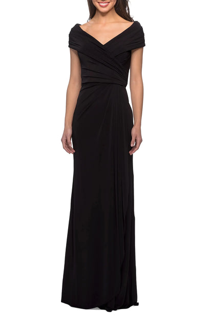 Elegant Mermaid Off-the-Shoulder Short-Sleeve Ruched Back Floor Length For Sale Prom Dress by YiHuiw