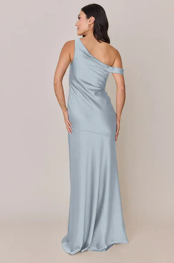 Mermaid One-Shoulder Sleeveless High Slit Floor-Length Wedding Dress - Yihuiw by Yihuiw