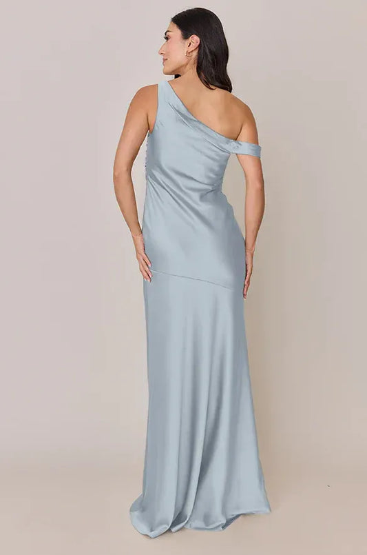 Mermaid One-Shoulder Sleeveless High Slit Floor-Length Wedding Dress - Yihuiw by Yihuiw