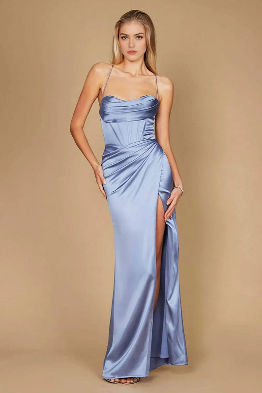 Elegant Sheath Sweetheart Spaghetti Strap Lace Up Back Floor Length Prom Dress by YiHuiw