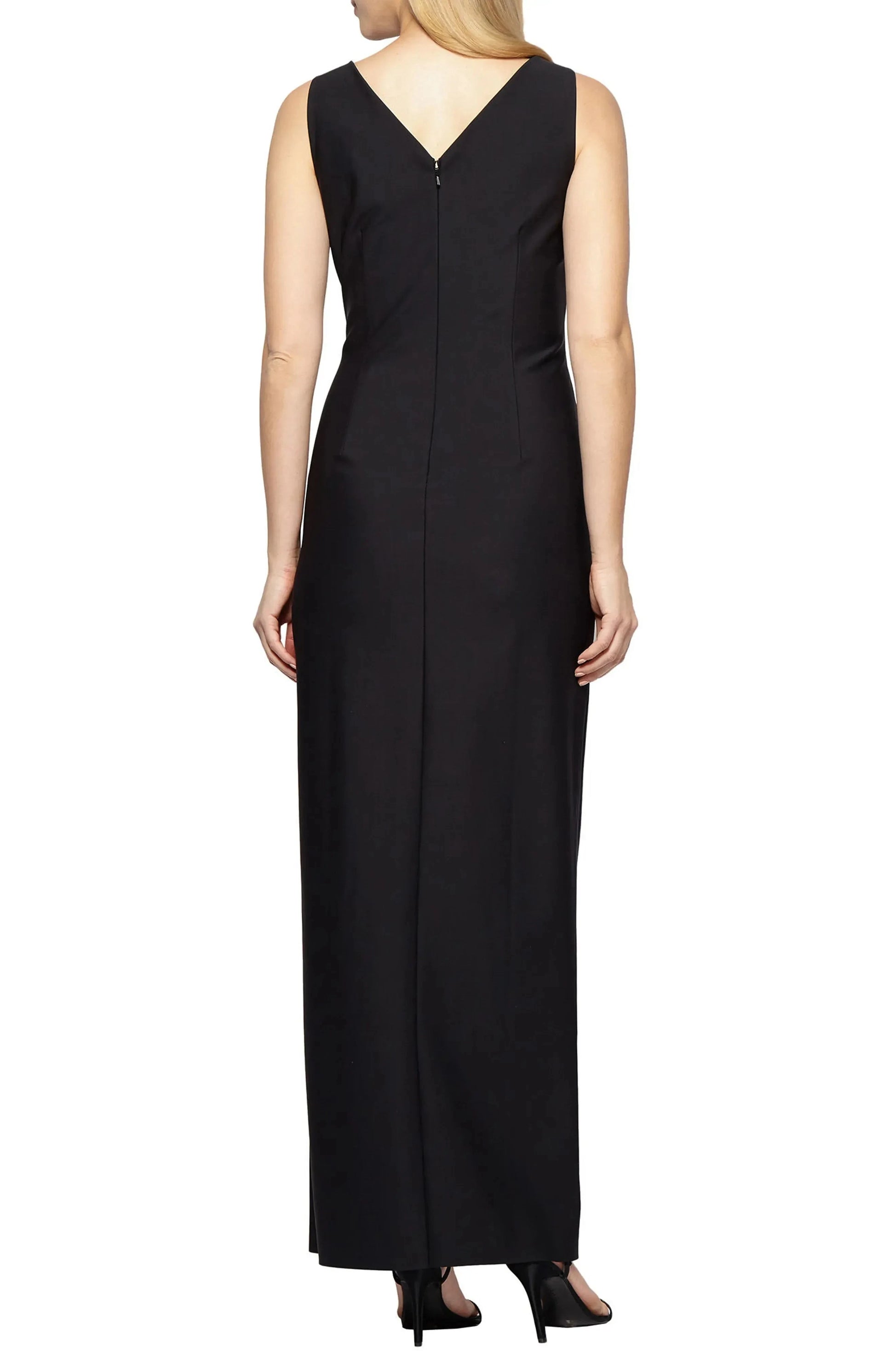 Elegant Sheath V Neck Sleeveless Zip Back Maxi Hot Sale Evening Dress by YiHuiw