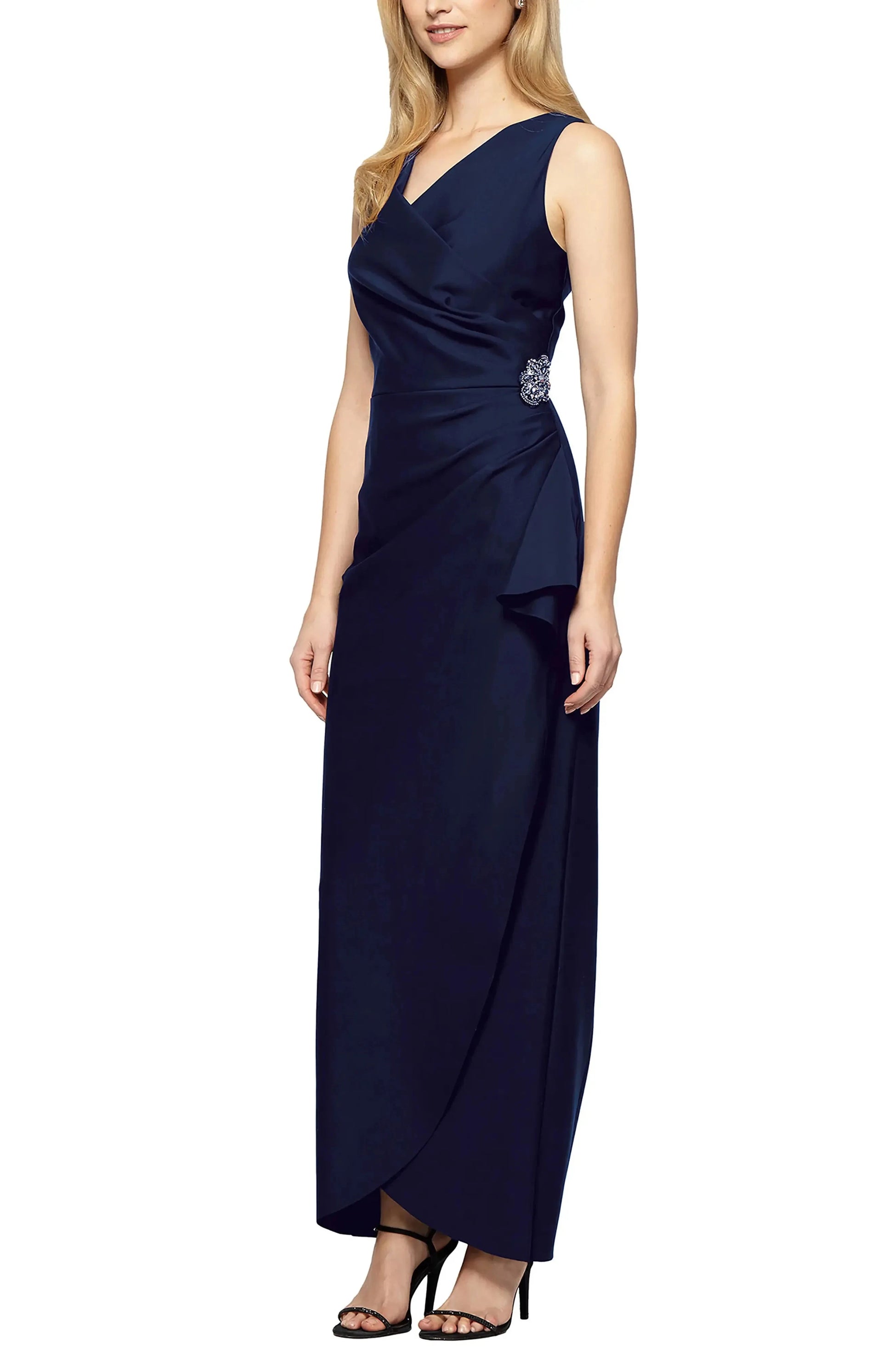 Elegant Sheath V Neck Sleeveless Zip Back Maxi Hot Sale Evening Dress by YiHuiw