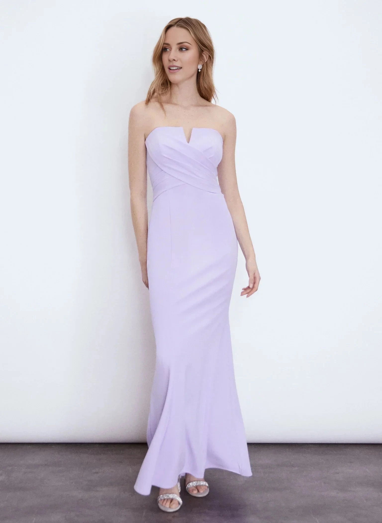 Elegant-Simple Off the Shoulder Neck Strapless Ruched Side-Slit Mermaid Floor-Length Evening Dress by YiHuiw
