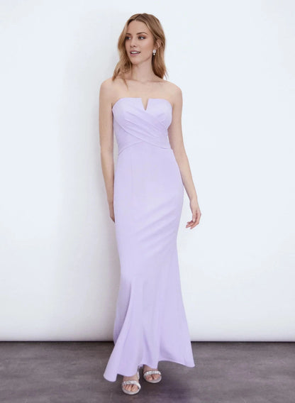 Elegant-Simple Off the Shoulder Neck Strapless Ruched Side-Slit Mermaid Floor-Length Evening Dress by YiHuiw