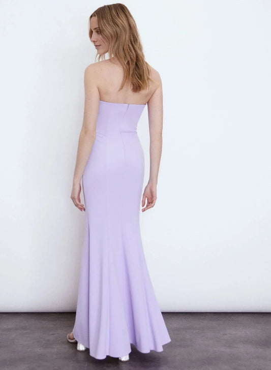 Elegant-Simple Off the Shoulder Neck Strapless Ruched Side-Slit Mermaid Floor-Length Evening Dress by YiHuiw