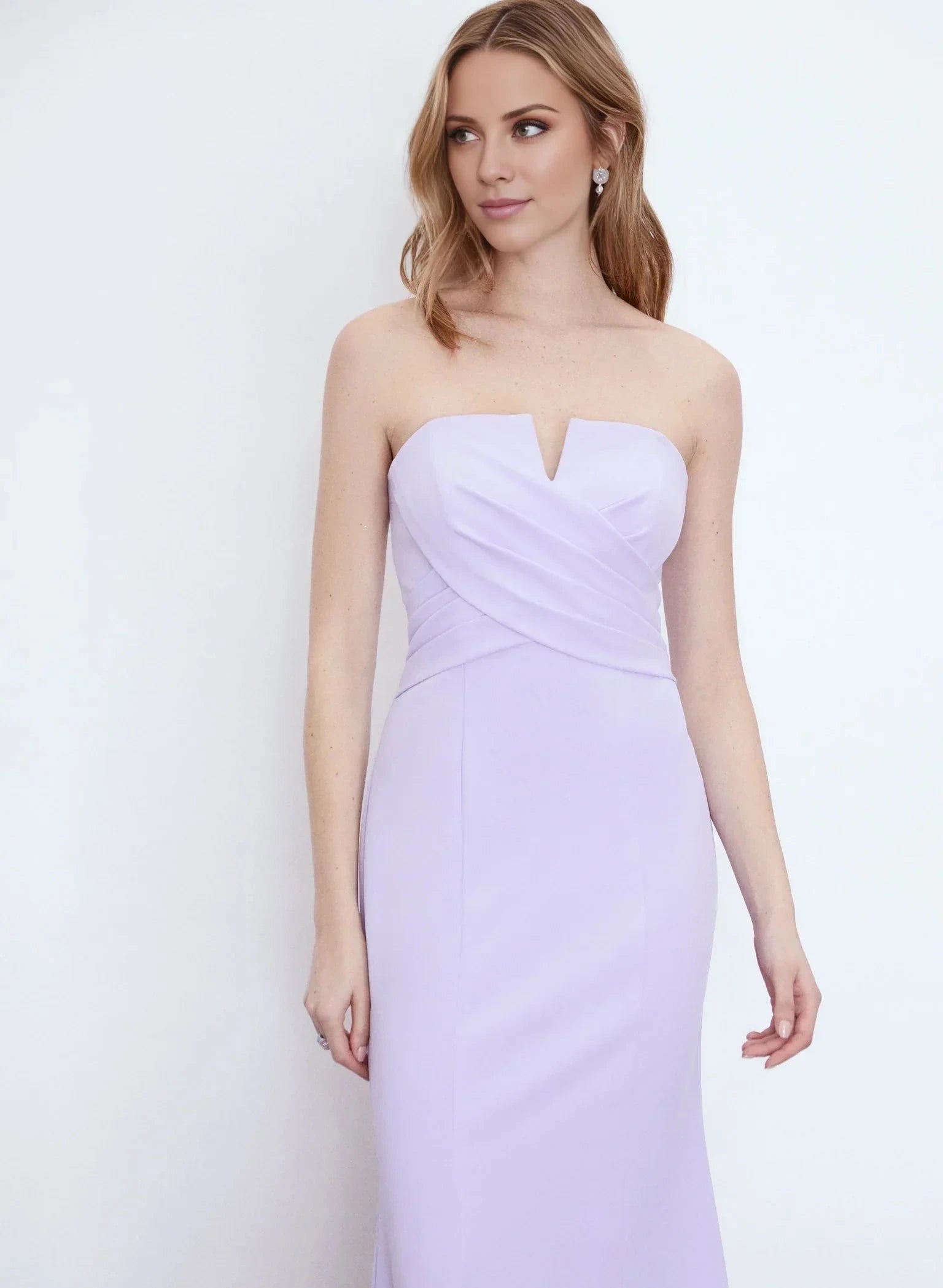 Elegant-Simple Off the Shoulder Neck Strapless Ruched Side-Slit Mermaid Floor-Length Evening Dress by YiHuiw