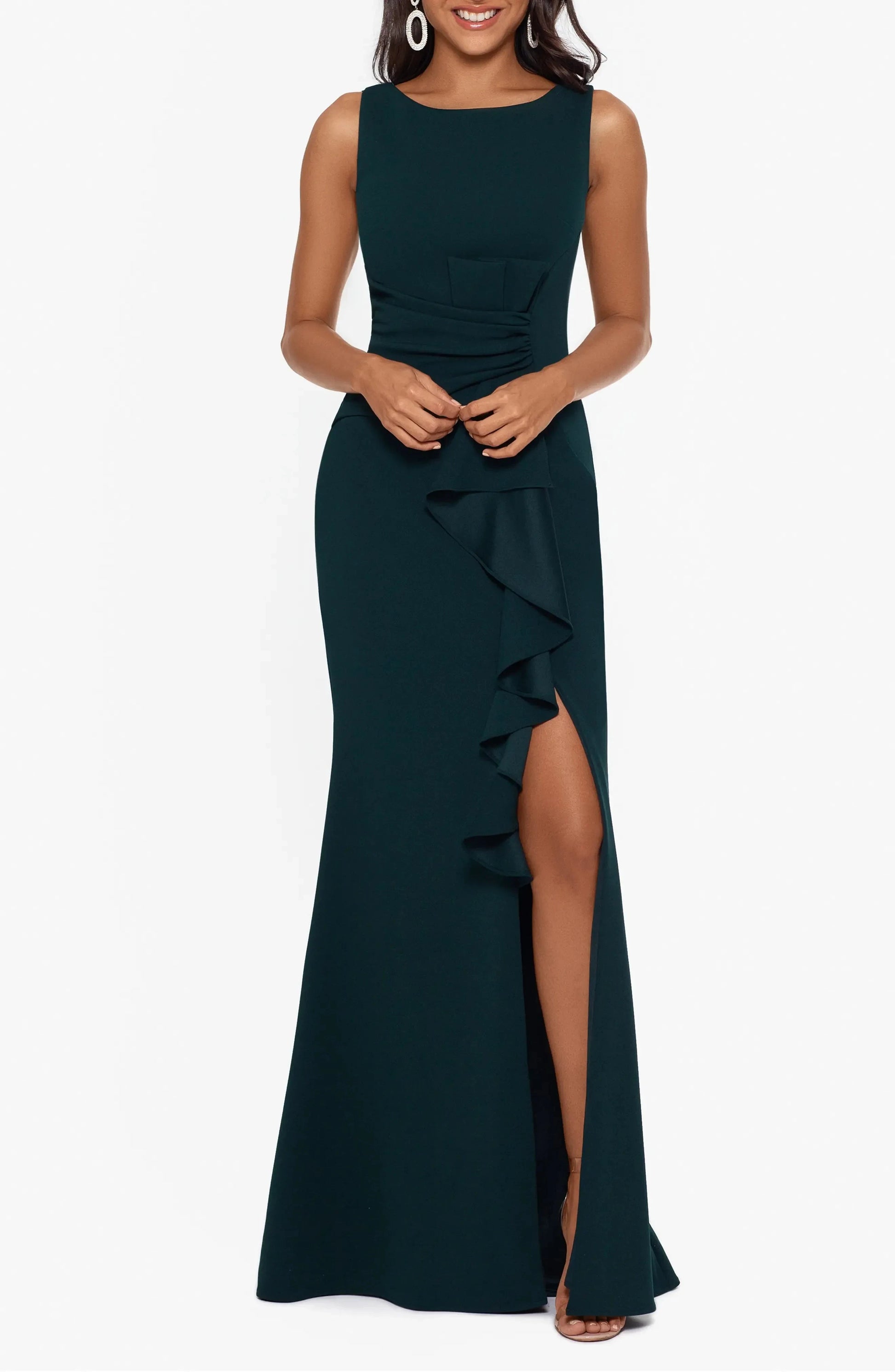Elegant Trumpet Crew Neck Sleeveless V Back Maxi Hot Sale Evening Dress by YiHuiw