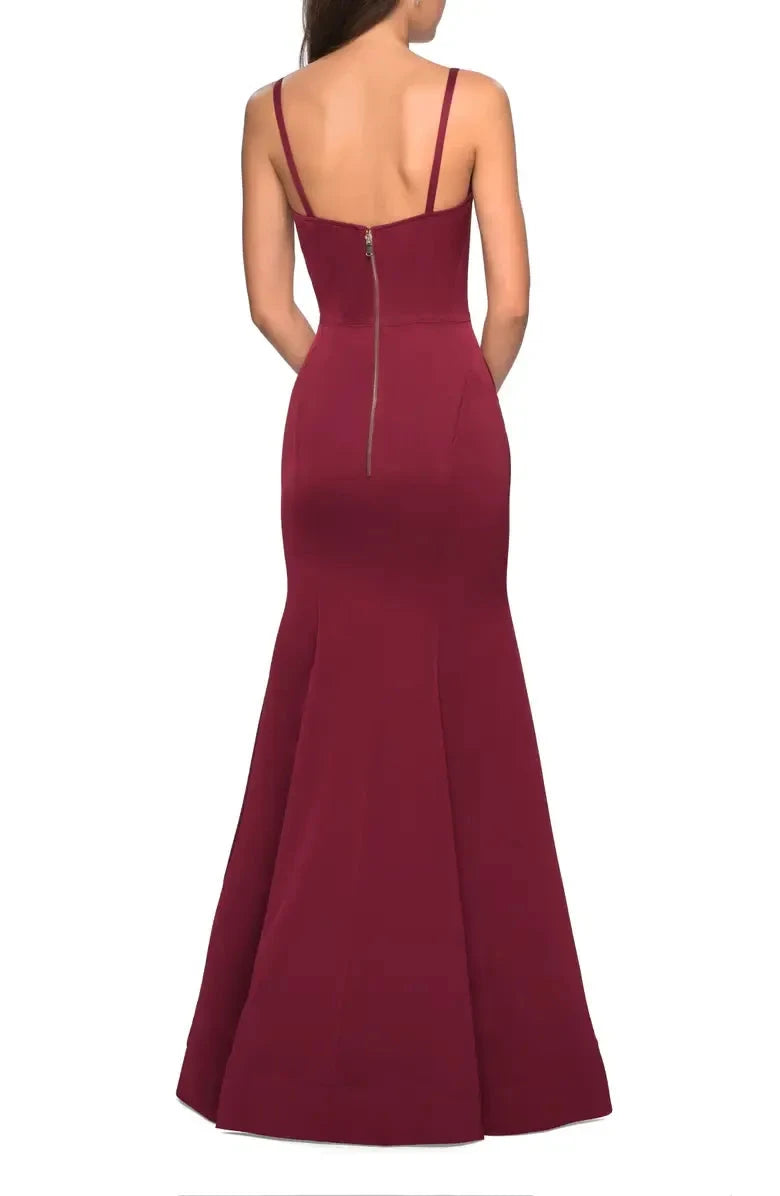 Elegant Trumpet Square Neck Spaghetti Strap Zip Back Maxi Female Evening Dress by YiHuiw