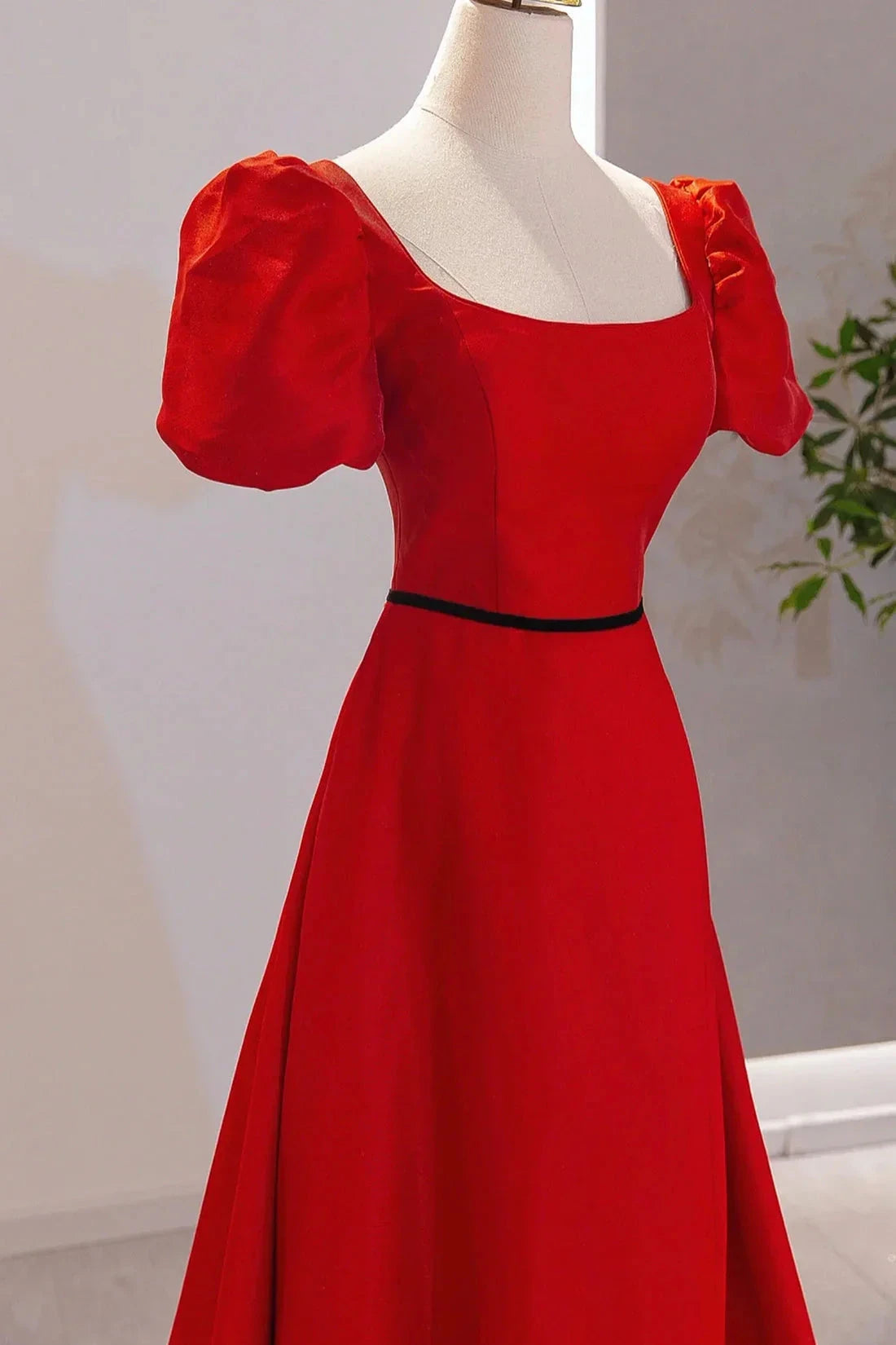 Elegant Satin Long Prom Dress Simple A-Line Red Evening Party Dress simple gentle atmospheric and unique desi Bring summer colors to enhance white by YiHuiw