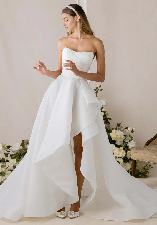 Strapless Ruffled Wedding Dress - Yihuiw by Yihuiw