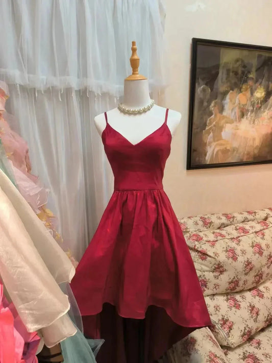 Elegant Straps Short Satin Homecoming Dress Prom Dress Evening Dress simple gentle atmospheric and unique desi Bring summer colors to enhance whiteness by YiHuiw