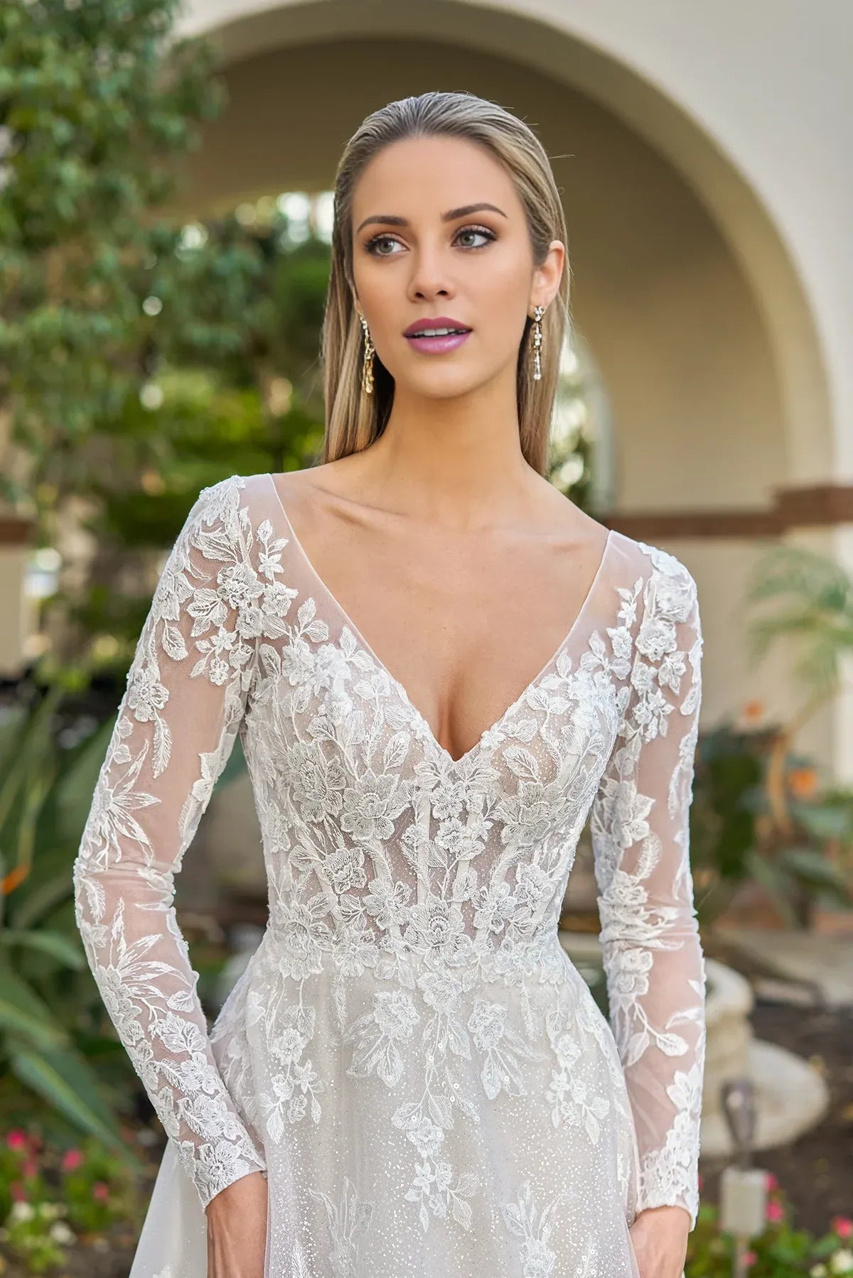 Illusion Lace Long Sleeve Wedding Dress - Yihuiw by Yihuiw