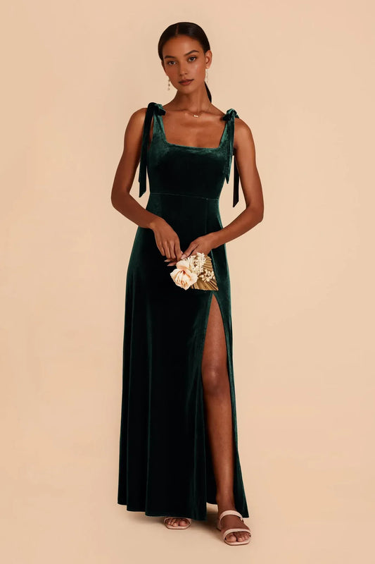 Square Neck Open Back Floor-Length Wedding Dress - Yihuiw by Yihuiw