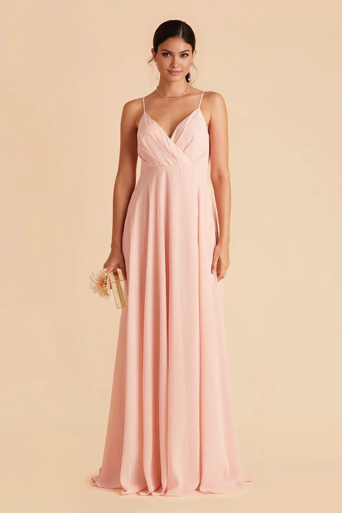 Spaghetti Strap Pleated Floor-Length Wedding Dress - Yihuiw by Yihuiw