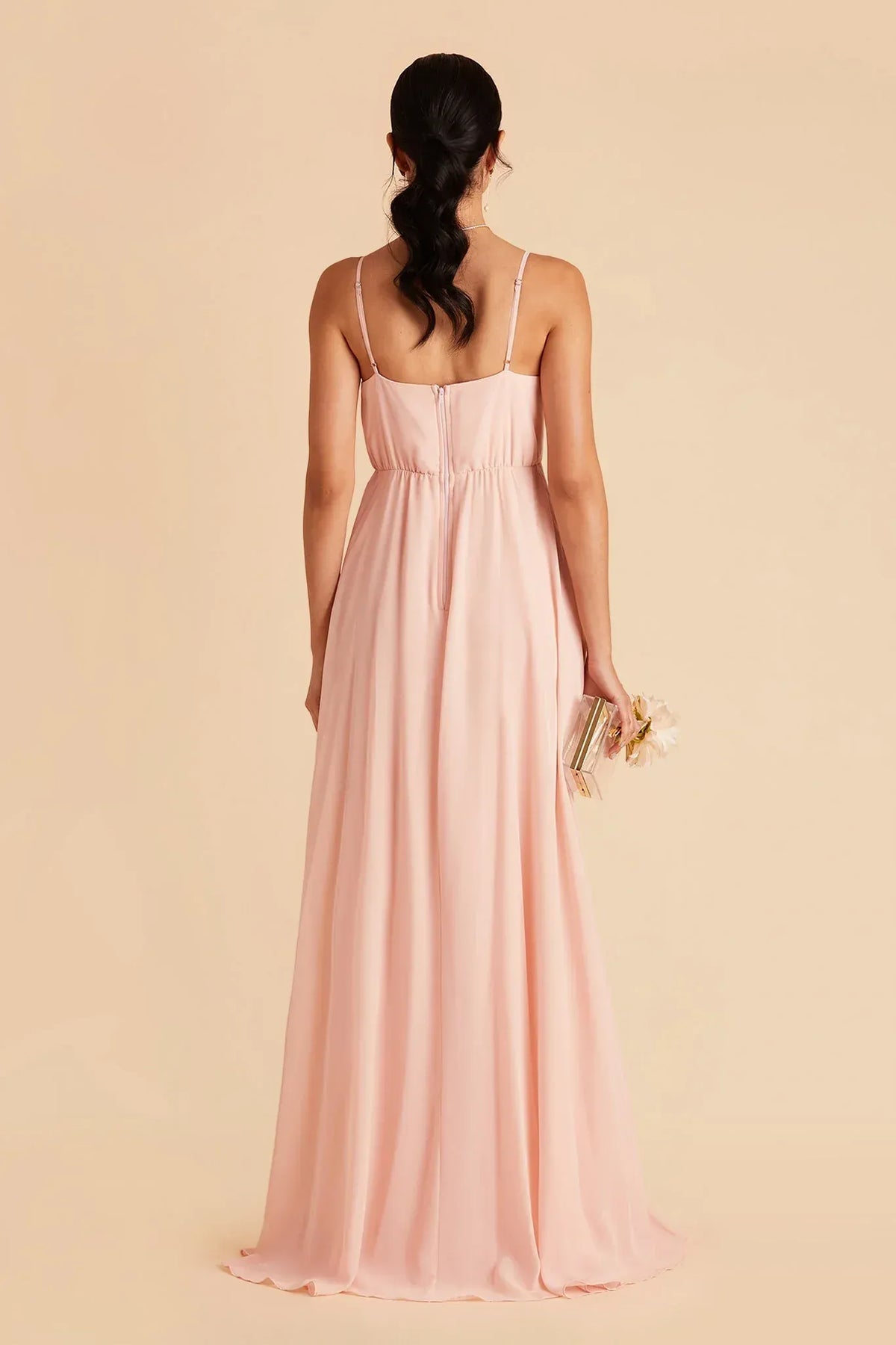 Spaghetti Strap Pleated Floor-Length Wedding Dress - Yihuiw by Yihuiw