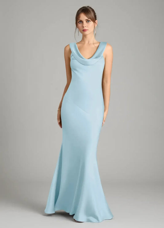Mermaid Cowl Neck Sleeveless Floor-Length Wedding Dress - Yihuiw by Yihuiw