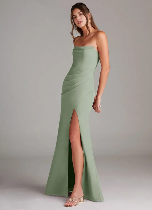 Mermaid Strapless Floor-Length Wedding Dress - Yihuiw by Yihuiw