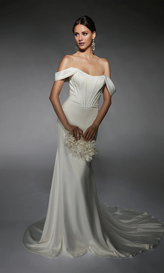 Mermaid Satin Lace-Up Back Wedding Dress - Yihuiw by Yihuiw
