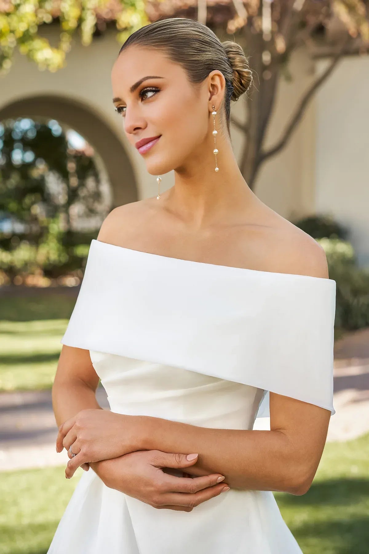 Satin Open Back High Slit Wedding Dress - Yihuiw by Yihuiw