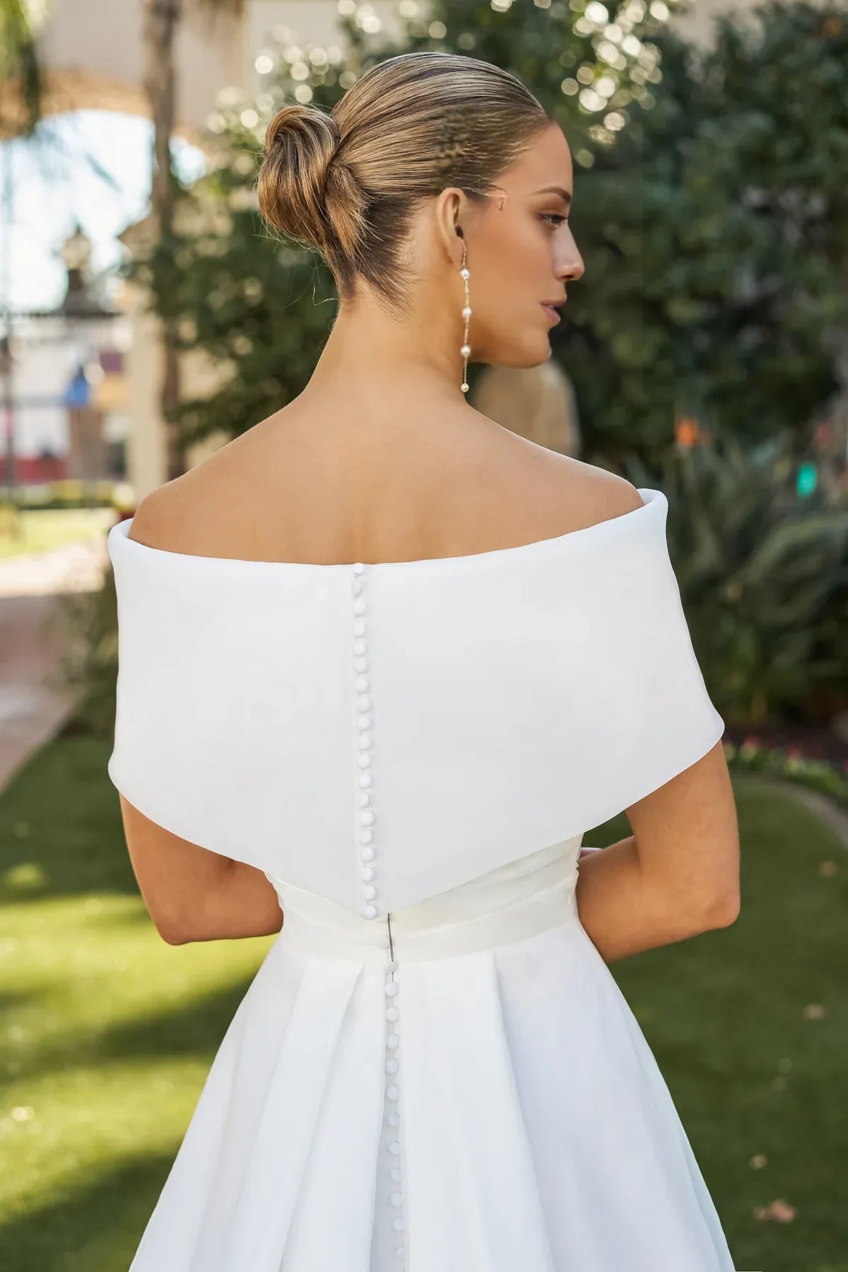 Satin Open Back High Slit Wedding Dress - Yihuiw by Yihuiw