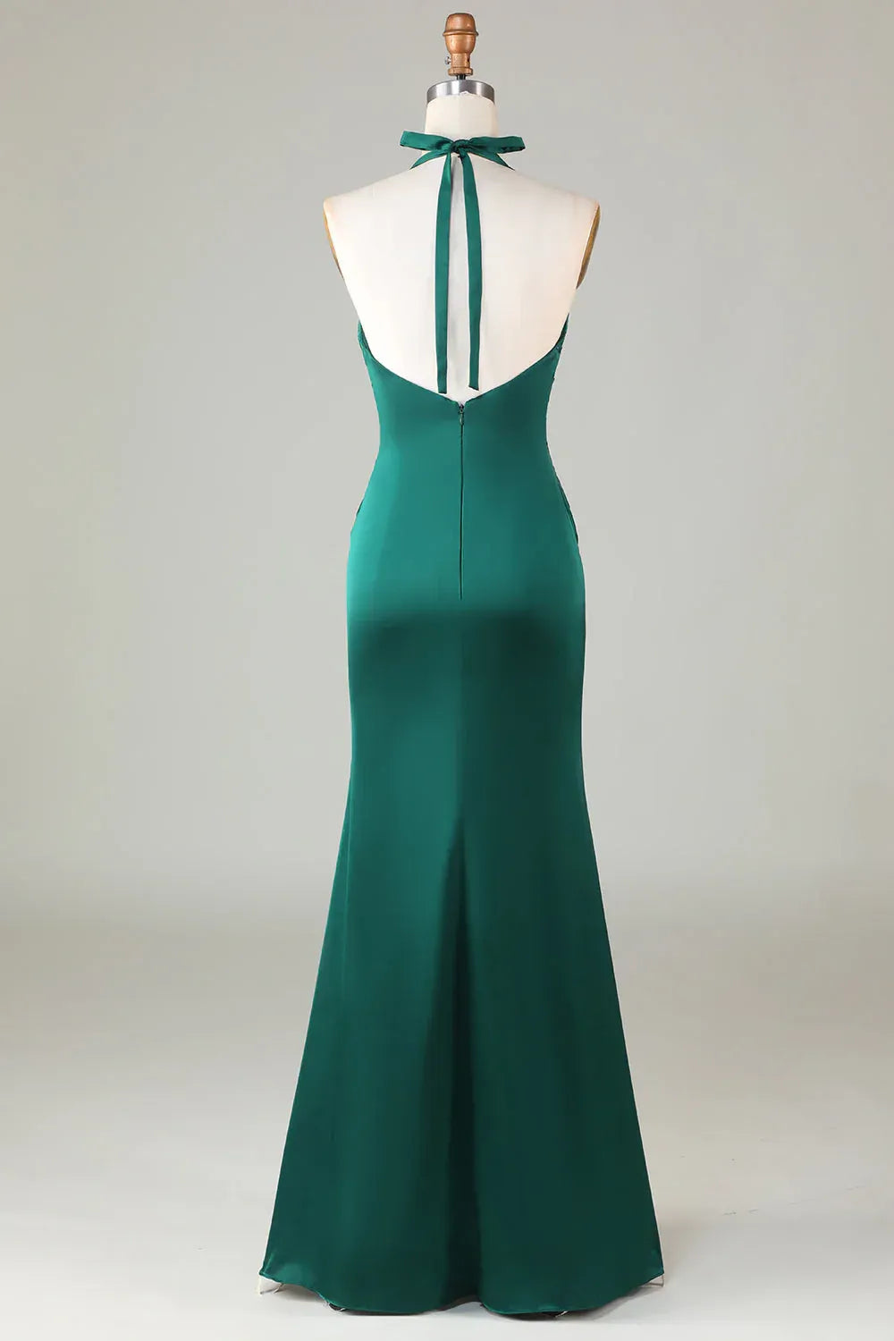 Mermaid Halter Satin Wedding Dress - Yihuiw by Yihuiw