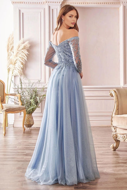 Enchanting A-Line Sweetheart Off Shoulder Open Back Floor Length Prom Dress by YiHuiw
